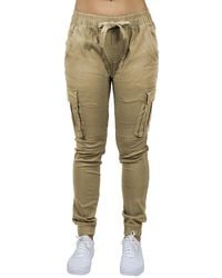 Galaxy By Harvic - Loose Fit Cotton Stretch Twill Cargo joggers - Lyst
