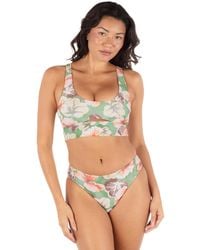 Hurley - Gingko Cloud Max Mid-rise Cheeky Swim Bottoms - Lyst
