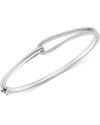 Wrapped in Love ? Diamond Loop Bangle Bracelet (1/5 Ct. T.w.) In Sterling Silver, Created For Macy's - Metallic