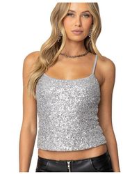 Edikted - Celene Sequin Tank Top - Lyst