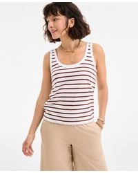 On 34th - Cotton Striped Scoop Tank Top - Lyst