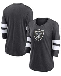 Fanatics - Las Vegas Raiders Primary Logo 3/4 Sleeve Scoop Neck T-shirt - Lyst