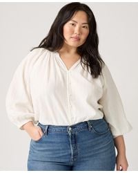 Levi's - Plus Size Relaxed-fit Blouson-sleeve Top - Lyst