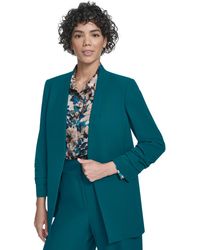 Calvin Klein - Heavy Open-front Ruched-sleeve Blazer - Lyst
