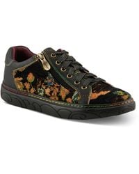 L'ARTISTE - Danli-fab Fashion Sneakers | Leather & Tapestry Print Lace-up With Side Zipper - Lyst