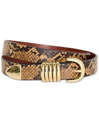 GOOD AMERICAN - Slim Five-ring Snake-print Faux-leather Belt - Lyst