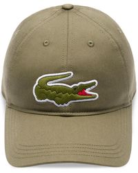 Lacoste - Adjustable Croc Logo Cotton Twill Baseball Cap - Lyst