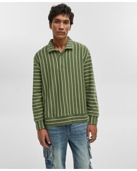 Mode Of One - Relaxed-fit Long-sleeve French Terry Polo Shirt - Lyst
