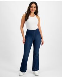 INC International Concepts - Petite High-rise Flare-leg Pull-on Denim Jeans - Lyst
