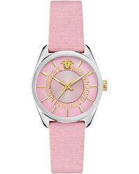 Versace - Pink Grosgrain Strap Watch 36mm - Lyst