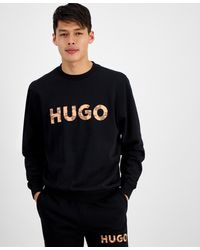 HUGO - By Boss Regular-fit Logo-print Sweatshirt - Lyst
