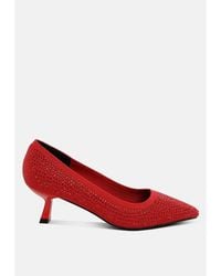 LONDON RAG - Vimto Breathable Flyknit Rhinestone Pumps - Lyst