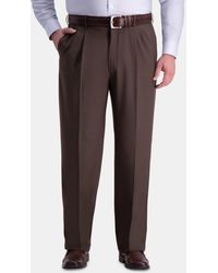 Haggar - Big & Tall Premium Comfort Stretch Classic-fit Solid Pleated Dress Pants - Lyst