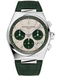 Frederique Constant - Swiss Automatic Chronograph Highlife Leather Strap Watch 41mm - Lyst