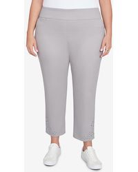 Ruby Rd. - Plus Size Pull-on Extra Stretch Embroidered Hem Jeans - Lyst