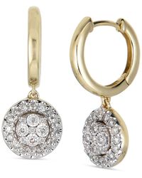 Macy's - Diamond Cluster Dangle Hoop Drop Earrings (1/2 Ct. T.w. - Lyst