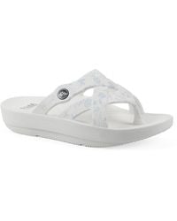 White Mountain - Rip Round Toe Flat Sandals - Lyst