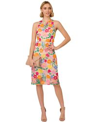 Adrianna Papell - Floral-embroidered Column Dress - Lyst