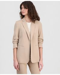 Anne Klein - Stretch Crepe Scrunch-sleeve Open-front Blazer - Lyst