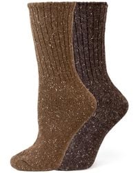 Hue - 2-pack Tweed Rib Boot Socks - Lyst