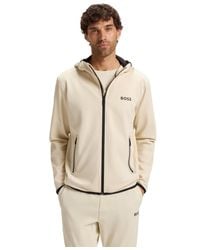 BOSS - Boss By Active Stretch-gabardine Zip-up Hoodie - Lyst