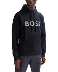 BOSS - Boss By Logo Print Blend Hoodie - Lyst