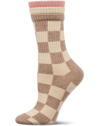 Memoi - Checkmate Triple Cuff Crew Socks - Lyst