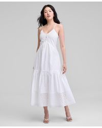 And Now This - Cotton Eyelet Racerback Midi Dress - Lyst