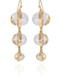 Vince Camuto - Tone Clear Glass Stone Linear Drop Earrings - Lyst