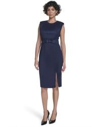 Calvin Klein - Sleeveless Crewneck Short Dress - Lyst