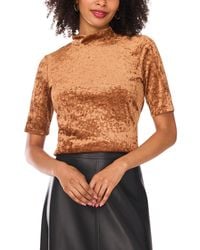 Vince Camuto - Short Sleeve Mock Neck Top - Lyst