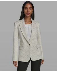 KARL LAGERFELD - Button-front Collared Woven Jacket - Lyst