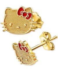 Macy's - Red Enamel Bow Hello Kitty Stud Earrings - Lyst