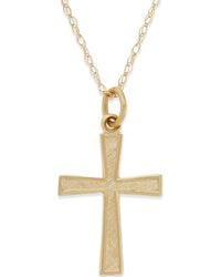 Macy's - Small Cross Pendant Necklace - Lyst