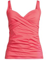 Lands' End - Chlorine Resistant Wrap Underwire Tankini Swimsuit Top - Lyst