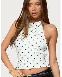 Edikted - Raiya Polka Dot Backless Halter Top - Lyst