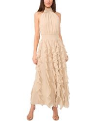 1.STATE - Halter Ruffle Maxi Dress - Lyst