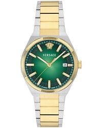 Versace - V-leo Silver Stainless Steel Bracelet Watch 39mm - Lyst