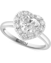 Effy - Effy Lab Grown Diamond Heart & Round Halo Ring (2-1/10 Ct. T.w. - Lyst