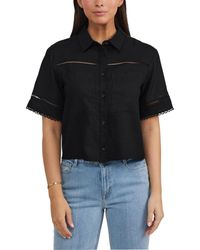 Ellen Tracy - Linen Crop Camp Shirt - Lyst