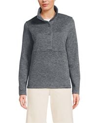 Lands' End - Sweater Fleece Snap Neck Pullover Jacket - Lyst