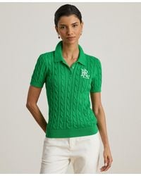 Ralph Lauren - Cable-knit Polo Shirt - Lyst