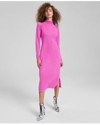 Charter Club Cashmere Mock-neck Midi Dress, Created For Macy's - Pink
