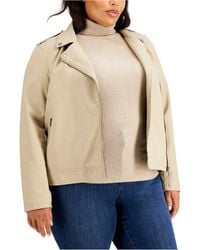 macy's womens plus size leather jackets