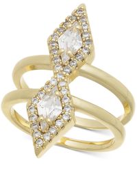 INC International Concepts - Tone Cubic Zirconia Triangle Double Row Ring - Lyst
