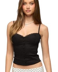 Edikted - Helenna Button Front Lace Up Top - Lyst
