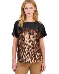 Anne Klein - Leopard Print Blouse - Lyst