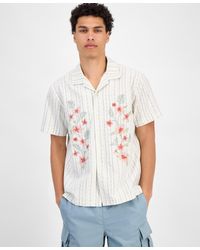 Sun & Stone - Sun + Stone Luke Short Sleeve Striped Floral Button-front Camp Shirt - Lyst