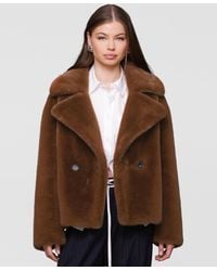 Avec Les Filles - Notched-collar Faux-fur Coat - Lyst