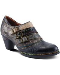 L'ARTISTE - L Artiste S Graphic Handpainted Floral Leather Shooties - Lyst